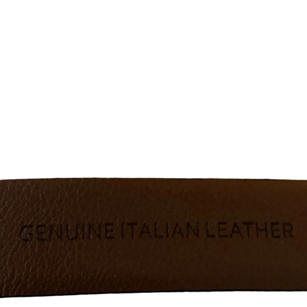 Men's Unbranded Brown Leather Belt Size 32/80 - Picture 3 of 4